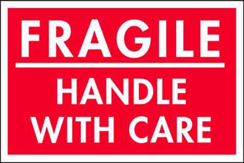 Handle With Care, Fragile Shipping Label, 3 x 2
